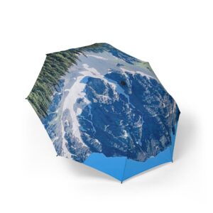 Mountain Scene Semi-Automatic Foldable Umbrella