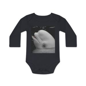 Baby Beluga Whale Baby Long-Sleeve Organic Bodysuit